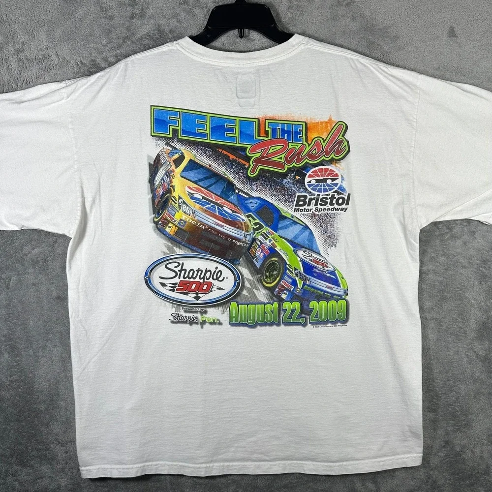 Chase Authentics NASCAR T-Shirt Men 2XL White Sharpie 500 Bristol 2009 Graphic - Picture 3 of 8